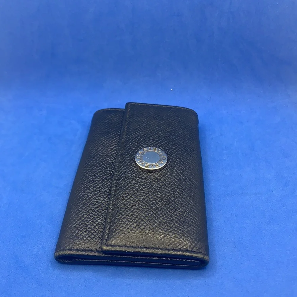 Bulgari leather trifold‎ key-holder wallet vintage